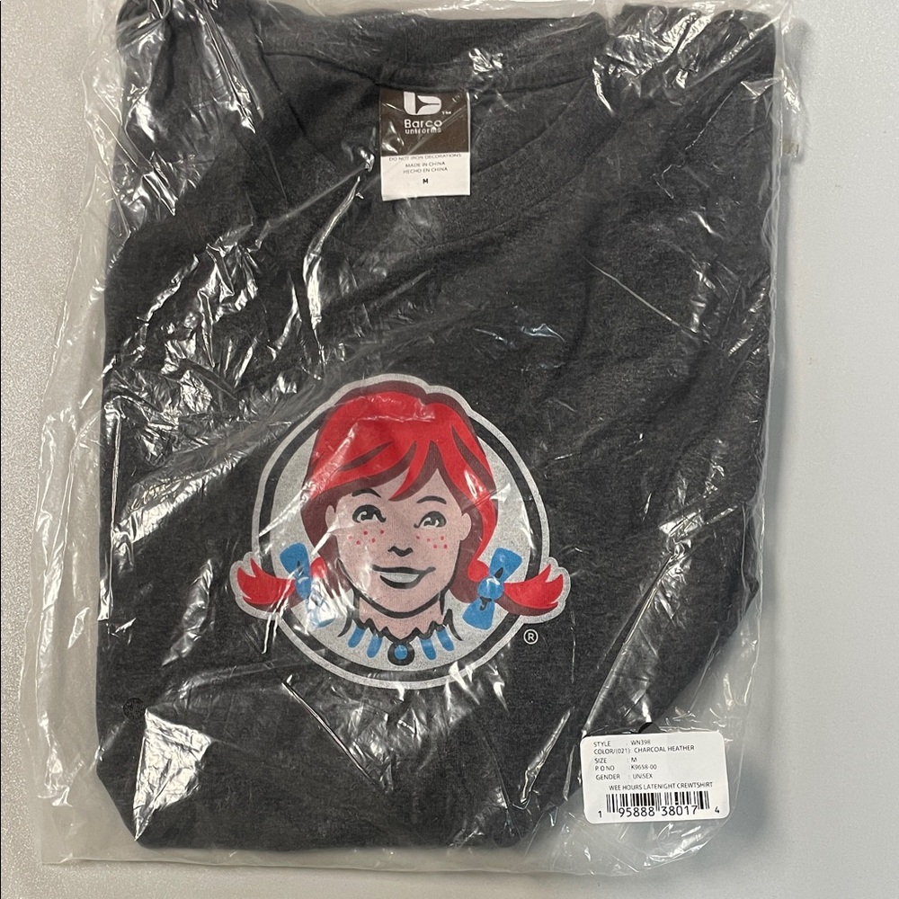 BARCO UNIFORMS Unisex Wendy's Short Sleeve Crewneck Shirt Size M In Black